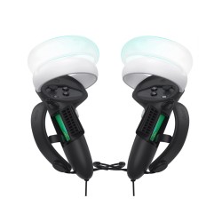 KIWI design Controller Grips Cover with Battery Opening, Adjustable with Knuckle Straps, Suitable for Large Hands Compatible with Quest 2 (Black)